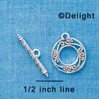 F1291 tlf - Silver Fancy Filigree Toggle Clasp (2 pair per package)