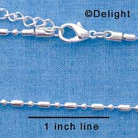 F1309 tlf - Silver Medium Bead & Ball Chain Necklace (16