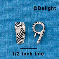 F1336 tlf - Antiqued Leaf Pattern - Silver Bail with Loop (6 per package)