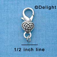 F1358 tlf - Celtic Heart - Im. Rhodium Lobster Claw Clasp (6 per package)