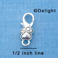 F1359 tlf - Silver Paw - Im. Rhodium Lobster Claw Clasp (6 per package)