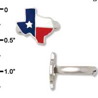 F1380 tlf - Red, White & Blue Texas - Adjustable - Im. Rhodium Ring (6 per package)