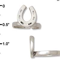 F1382 tlf - Silver Horseshoe - Adjustable - Im. Rhodium Ring (6 per package)