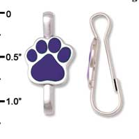 F1385 tlf - Purple Paw - Im. Rhodium Plated Lanyard Clip (6 per package)