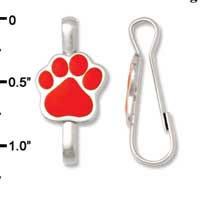 F1390 tlf - Red Paw - Im. Rhodium Plated Lanyard Clip (6 per package)