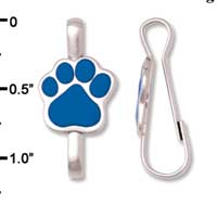 F1391 tlf - Royal Blue Paw - Im. Rhodium Plated Lanyard Clip (6 per package)