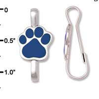 F1392 tlf - Navy Blue Paw - Im. Rhodium Plated Lanyard Clip (6 per package)