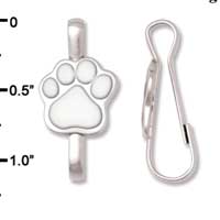 F1395 tlf - Silver Paw - Im. Rhodium Plated Lanyard Clip (6 per package)