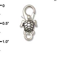 F1407 tlf - Sea Turtle - Im. Rhodium Plated Large Lobster Claw Clasp (6 per package)