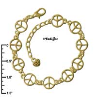 F1415 tlf - Peace Link - Gold Plated Bracelet (2 per package)