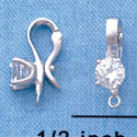 F1427 tlf -  Swarovski Crystal Hinged Bail with Loop - Silver Plated Finding (2 per package)