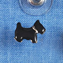 F1431 tlf - Black Scottie Dog - Silver Plated Post Earrings (3 Pair per package)