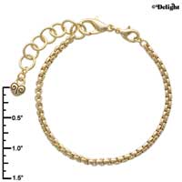 F1435 tlf - 8.5 Big Hole Bead Bracelet - Gold Plated (2 per package)