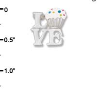 F1439 tlf - Love with Vanilla Cupcake - Silver Plated Pin (6 per package)