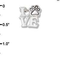 F1440 tlf - Love with Paw - Silver Plated Pin (6 per package)
