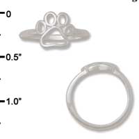 F1445 tlf - Open Paw - Size 7 - Silver Plated Ring (6 per package)