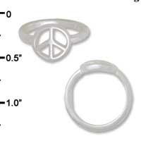 F1446 tlf - Open Peace Sign - Size 7 - Silver Plated Ring (6 per package)