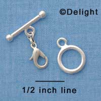 F1451 ctlf - Circle and Bar Toggle Clasp with Lobster Claw - Bracelet Converter  (6 sets per package)