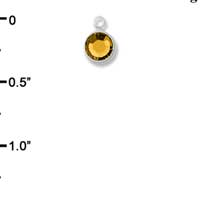F1581+ tlf - 6mm Swarovski Crystal Chanel - Yellow - Topaz - Silver Plated Charm (12 per package)