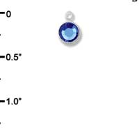 F1586+ tlf - 6mm Swarovski Crystal Channel - Blue - Sapphire - Silver Plated Charm (12 per package)