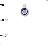 F1587+ tlf - 6mm Swarovski Crystal Chanel - Purple - Tanzanite - Silver Plated Charm (12 per package)
