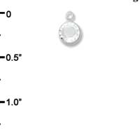 F1590+ tlf - 6mm Swarovski Crystal Chanel - Clear - Silver Plated Charm (12 per package)