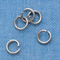 G1009 tlf - 4mm Jump Rings - 21 Gauge (.7mm) - Im. Rhodium Plated (144 per package)