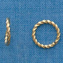 G1023 tlf - 10mm Fancy Jump Ring (1mm) - Gold Plated (100 per package)