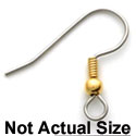 G1032 tlf - Surgical Steel French Hook Earwire with Yellow Ball and Wrapped Wire (144 per package)
