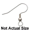G1033 tlf - Surgical Steel French Hook Earwire with Ball with Wrapped Wire (144 per package)