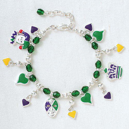 mardi gras charm bracelet