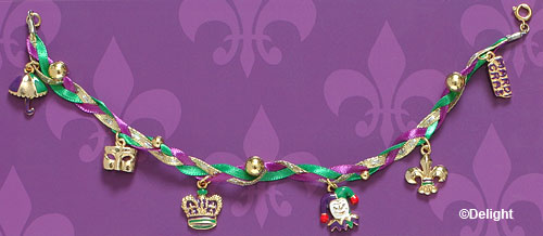 mardi gras charm bracelet