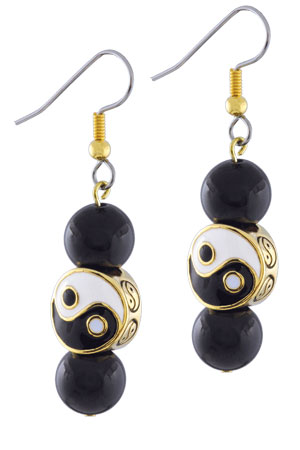 earrings yin yang bead yinyang