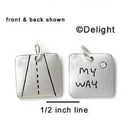 N1012+ - My Way or the Highway - Silver Resin Charm (6 Charms per package)