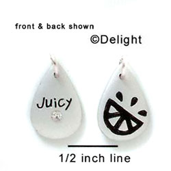 N1044+ - Juicy Orange Slice - Silver Resin Charm (6 charms per package)