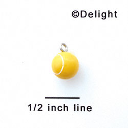 N1078+ tlf - Tennis Ball - 3-D Hand Painted Resin Charm (6 Charms per package)