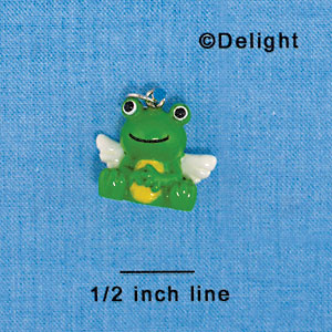 N1085+ tlf - Frog Angel - 3-D Hand Painted Resin Charm (6 Charms per package)