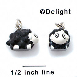 N1086+ tlf - Black Sheep - 3-D Hand Painted Resin Charm (6 Charms per package) 