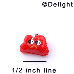 N1088+ tlf - Red Crab - 3-D Hand Painted Resin Charm (6 Charms per package) 