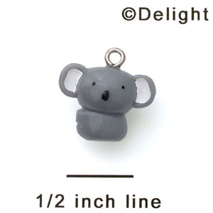 N1100+ tlf - Kuala Bear - 3-D Hand Painted Resin Charm (6 Charms per package) 