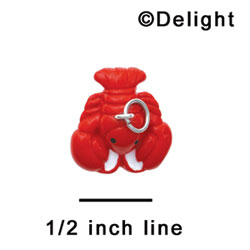 N1136+ tlf - Red Lobster - 3-D Handpainted Resin Charm (6 per package)