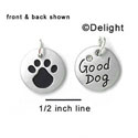 N1001+ - Good Dog & Paw - Silver Resin Charm (6 Charms per package)
