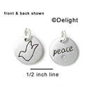 N1004+ - Peace & Dove - Silver Resin Charm (6 Charms per package)