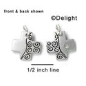 N1007+ - Scroll Decorated Cross - Silver Resin Charm (6 Charms per package)