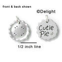 N1008+ - Cutie Pie & Pie - Silver Resin Charm (6 Charms per package)