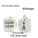 N1030+ - O-o-o-h La La! & Eiffel Tower - Silver Resin Charm (6 charms per package)