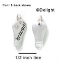 N1034+ - Brilliant Light Bulb - Silver Resin Charm (6 charms per package)