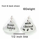 N1035+ - Keep Talking While I Reload - Silver Resin Charm (6 charms per package)