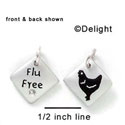 N1040+ - Flu Free & Chicken - Silver Resin Charm (6 charms per package)