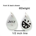 N1044+ - Juicy Orange Slice - Silver Resin Charm (6 charms per package)